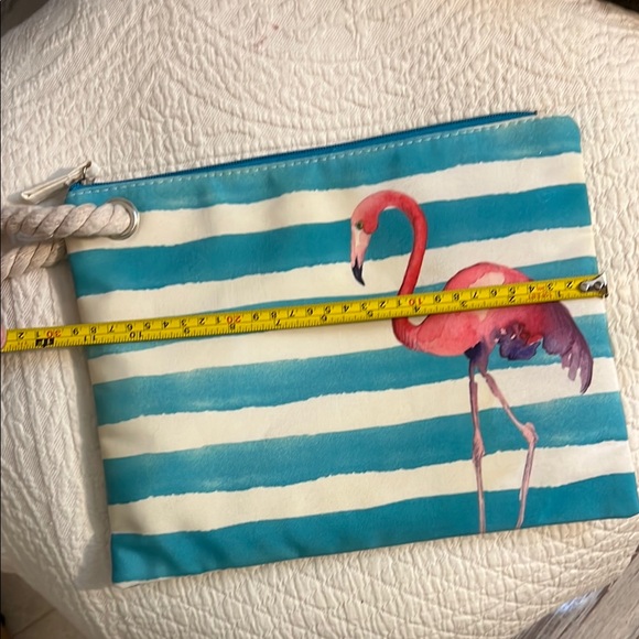 Striped Flamingo Clutch with cooler lining - Picture 5 of 6